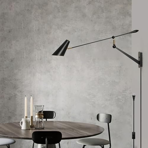 Adjustable Swing Arm Wall Lamp, E26 Base