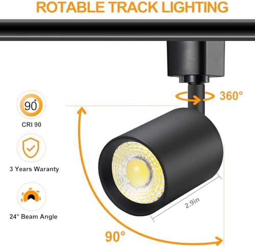 VANoopee 10W H Type LED Track Lighting Heads, 8-Pack