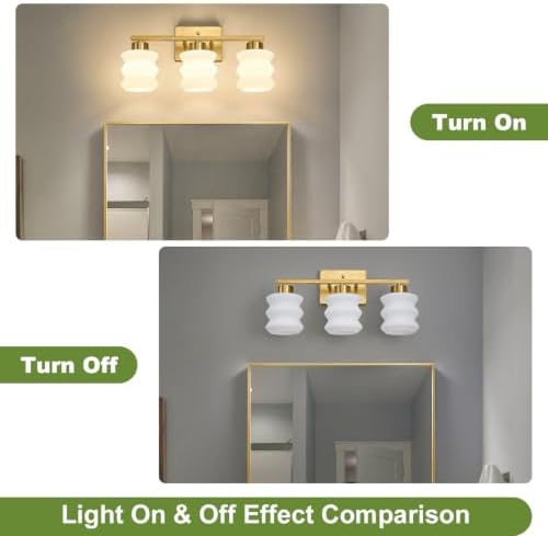 Modern 3-Light Glod Vanity Light