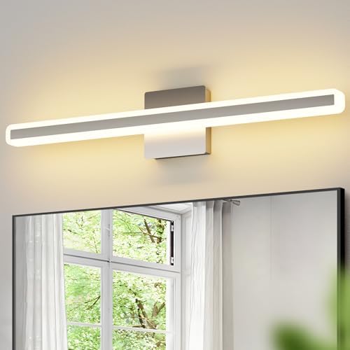 31.5 Inch Brushed Nickel Bathroom Vanity Light, 5CCT