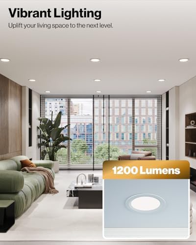 Sunco 12 Pack 6-Inch Slim LED Recessed Lights, Night Light