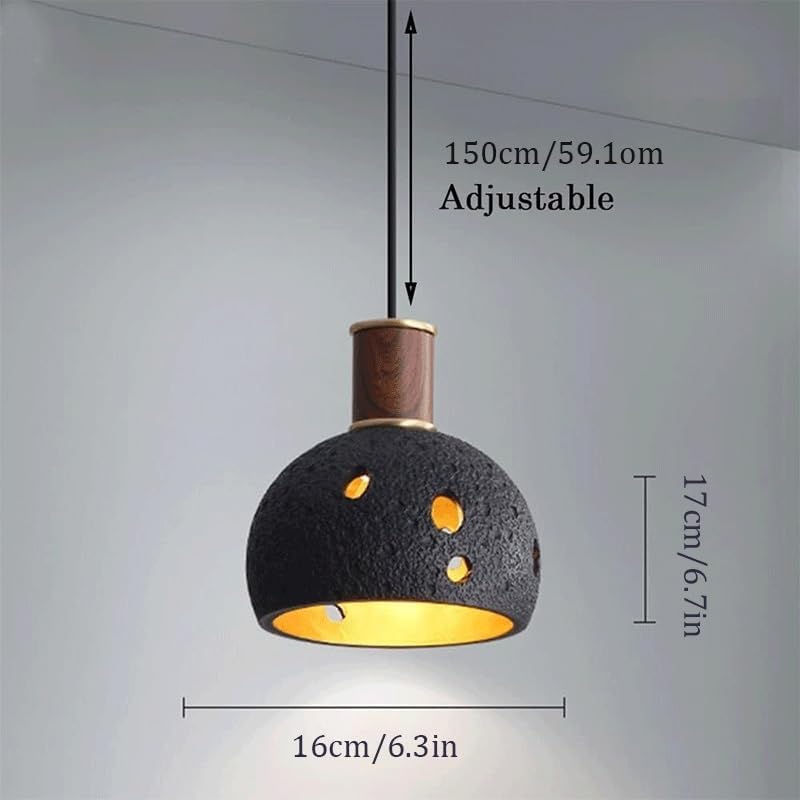 Mid Century Natural Stone Pendant Light, Beige