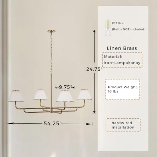 54-inch 4-Light Linen Chandelier