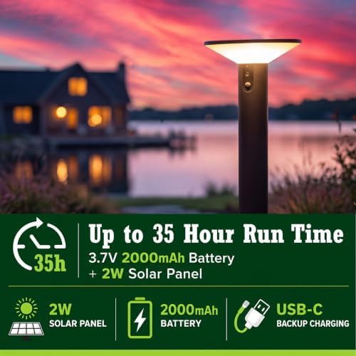 Solar Outdoor Pathway Lights, Motion Sensor, 2-Pack