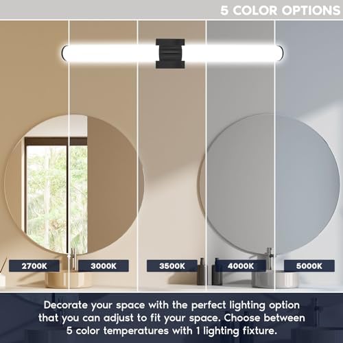 LUXRITE 36-Inch LED Bathroom Vanity Light, Black