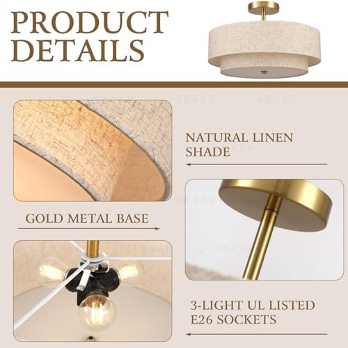 Semi Flush Mount Ceiling Light Fixture