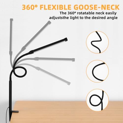 Voncerus Black LED Desk Lamp with Clamp