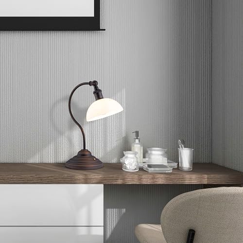 O'Bright Bankers Cordless Rechargeable LED Table Lamp, Bronze