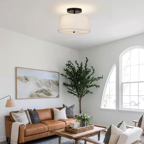 3-Light Semi Flush Mount Ceiling Light, 12.6 Inch