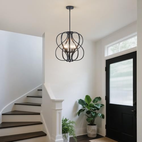 18.5 Inch 5-Light Black Chandelier