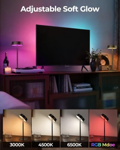 EZVALO Rechargeable Cordless RGB Table Lamp