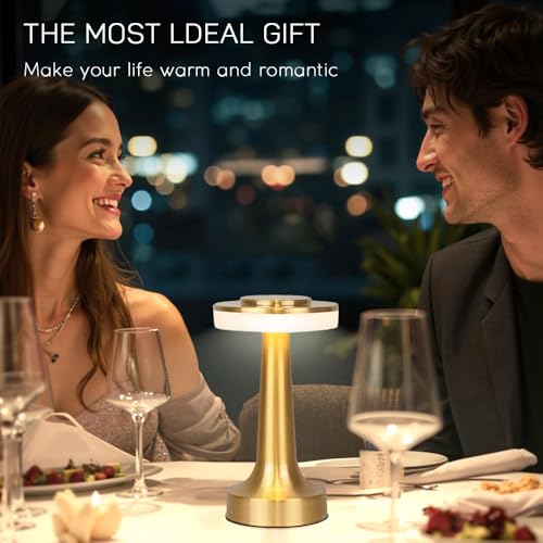 Cordless Metal Touch Table Lamp — Gold - view 2
