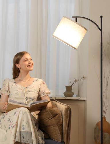 Ambimall 60" Modern Floor Lamp with Beige Shade