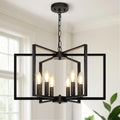 Black Farmhouse 6-Light Geometric Chandelier