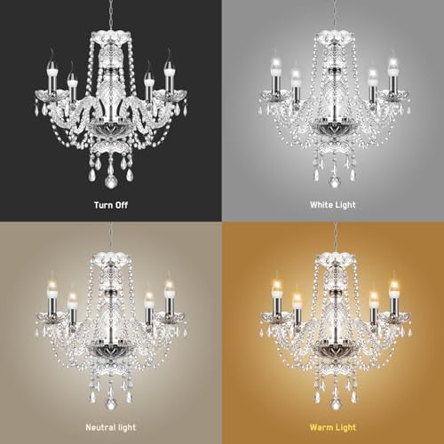 4-Light Silver Crystal Chandelier
