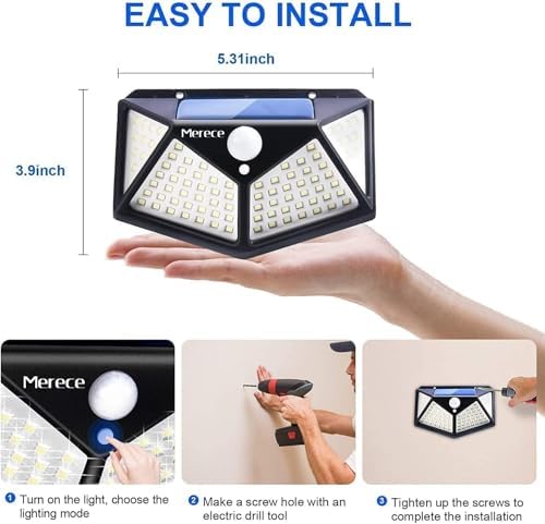 Solar Outdoor Motion Sensor Wall Lights, 6 Pack