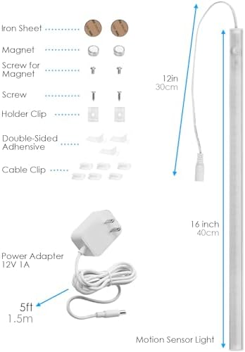 Under Cabinet LED Motion Sensor Lights, 16 inch, 500LM