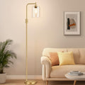 Dimmable Gold Glass Floor Lamp with LED Bulb