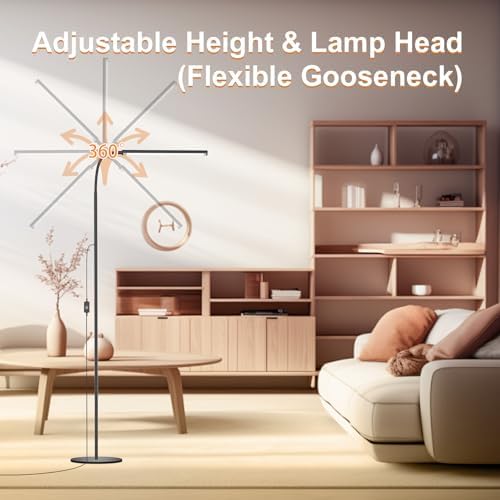 15W Floor Lamp with Touch Control, 3500K-7000K