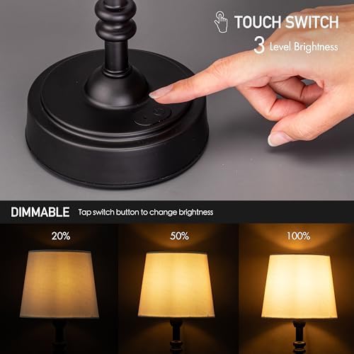 O’Bright Seraph Mini Cordless LED Table Lamp, Black