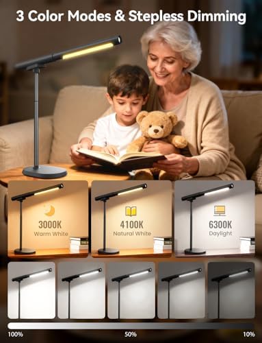 Rechargeable Magnetic Desk Lamp, Removable Light Tube