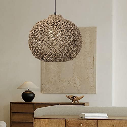 Arturesthome 1 Light Rattan Woven Pendant Lighting Fixture Lamp
