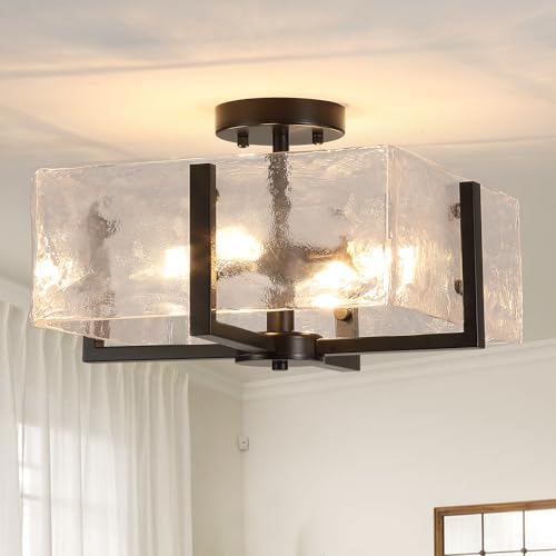 4-Light Semi Flush Mount Ceiling Light, 14.96"