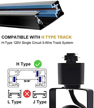10W H Type LED Track Lighting Heads, 16-Pack