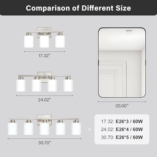 FonmYim Brushed Nickel Bathroom Vanity Light Fixture