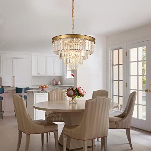 24” Modern Gold Crystal Chandelier