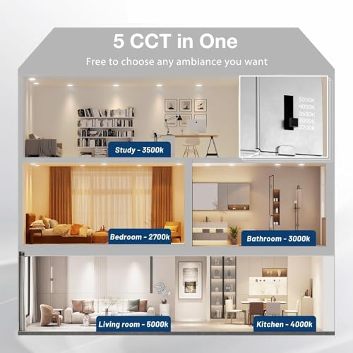 Amico 6 Pack 6 Inch LED Recessed Light with Junction Box