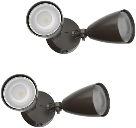 TIERONE Twin-Head LED Flood Light, 2-Pack, Dark Bronze