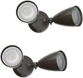 TIERONE Twin-Head LED Flood Light, 2-Pack, Dark Bronze