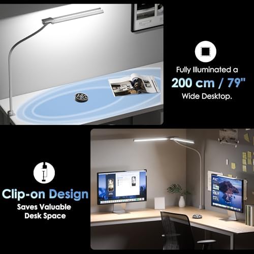 EYOCEAN 31.5" 24W Double-Head LED Desk Lamp