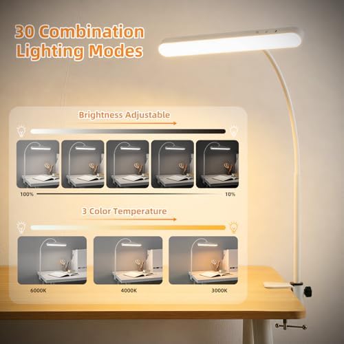ShineTech Rechargeable Magnetic Clip-on Desk Lamp