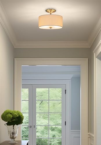 Kira Home Addison 13" 2-Light Semi Flush Mount Ceiling Light