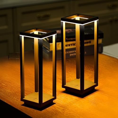 2 Pack Rechargeable Cordless Table Lamps, 10 Inch