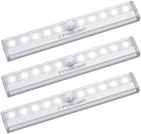 VYANLIGHT Motion Sensor LED Under Cabinet Lights, 3 Pack