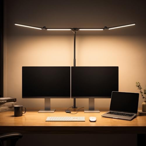 Adjustable Swing-Arm LED Desk Lamp with Clamp