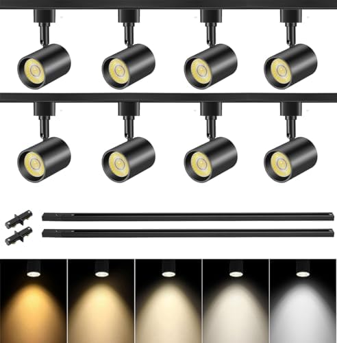 VANoopee 5-Color 8-Light LED Track Lighting Kit, Black