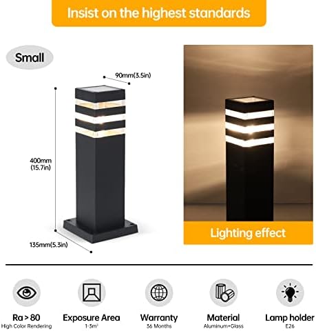 Hardwired Outdoor 15In Pathway Lights, Black