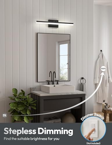 VOLISUN 24 inch Black LED Vanity Light