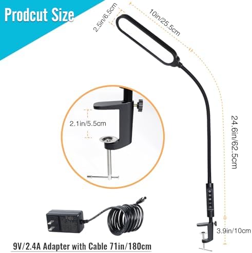 18W 3000LM Dimmable LED Clamp Desk Lamp