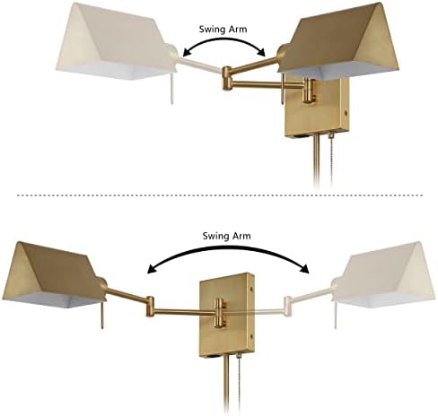 JONATHAN Y Arlo 22" Metal Swing Arm Wall Sconce, Brass Gold