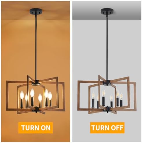 6-Light Farmhouse Metal Industrial Chandelier