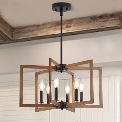 6-Light Farmhouse Metal Industrial Chandelier