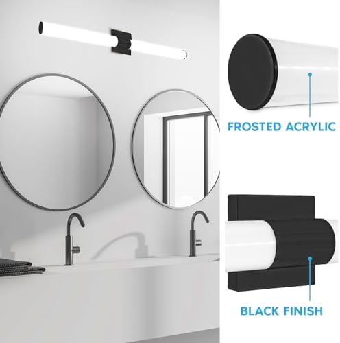 LUXRITE 36-Inch LED Bathroom Vanity Light, Black