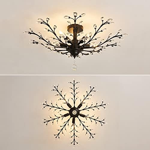 CVKASH 5-Light Crystal Chandelier, Black