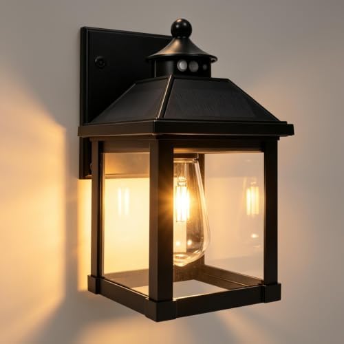 Solar Porch Lights, Motion Sensor, 3 Modes