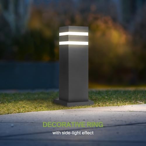 ASD 12" Square Outdoor Bollard Light, Black